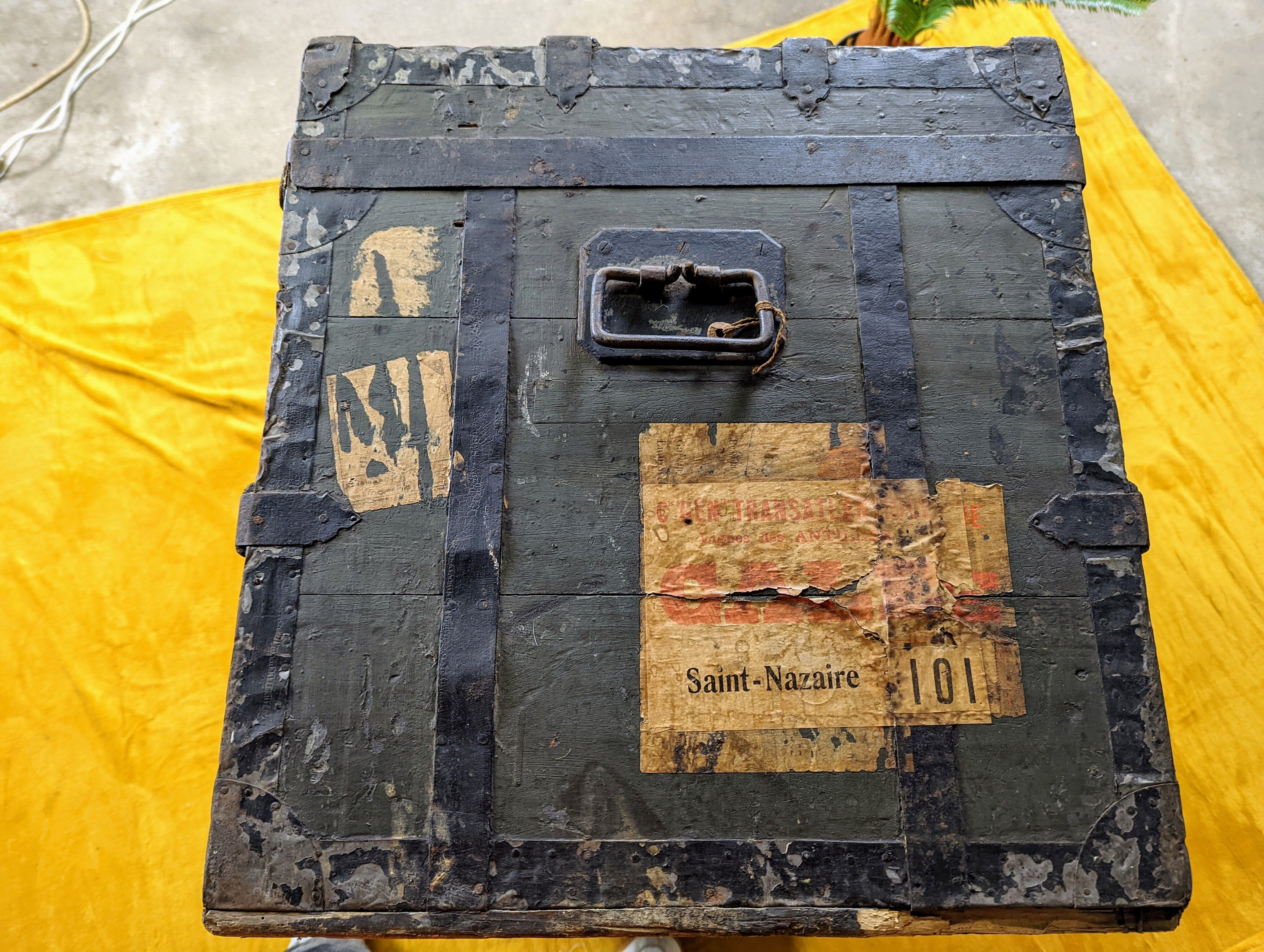 Antique travel trunk