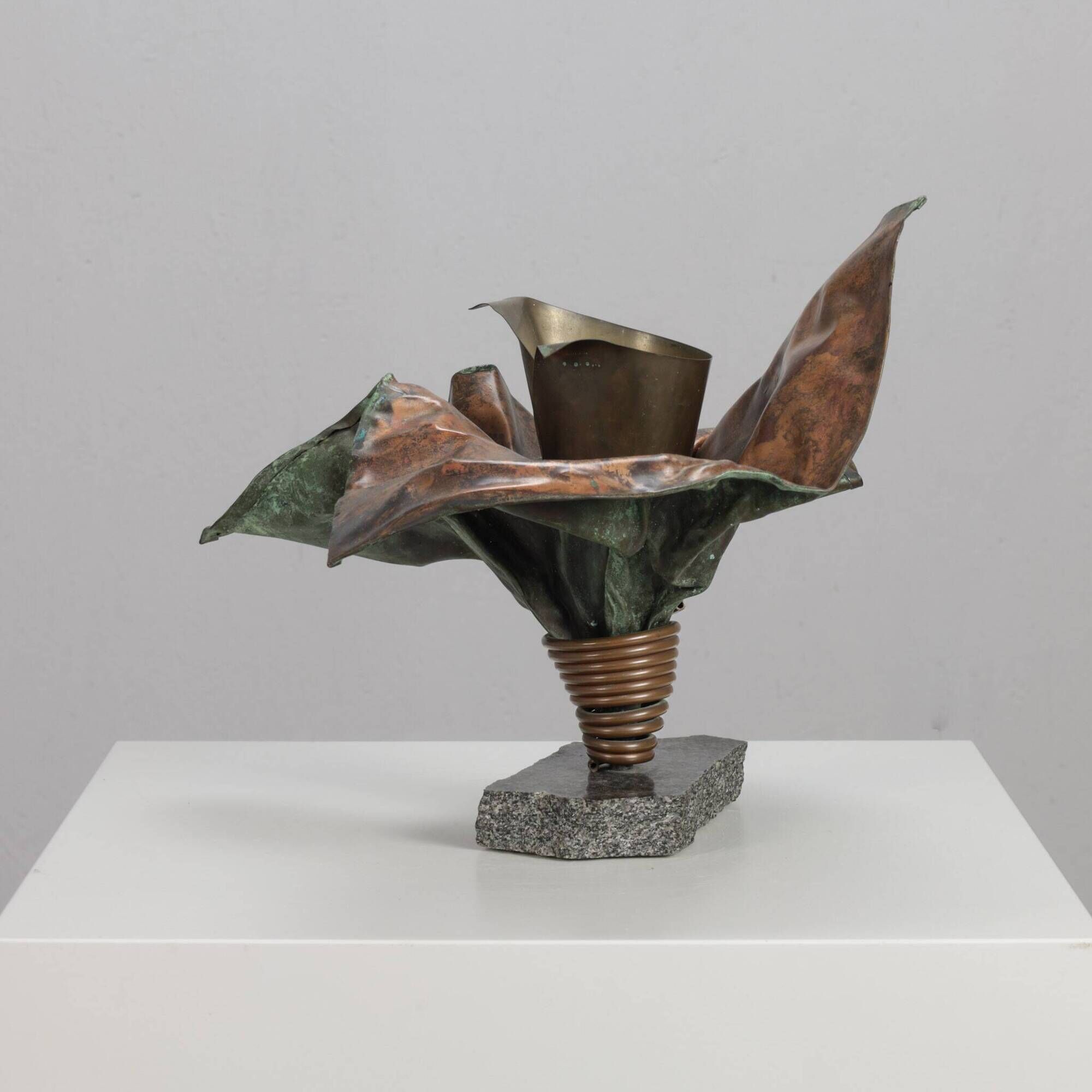Sculptural copper vase by Bart van Bekhoven, Netherlands, 1980s