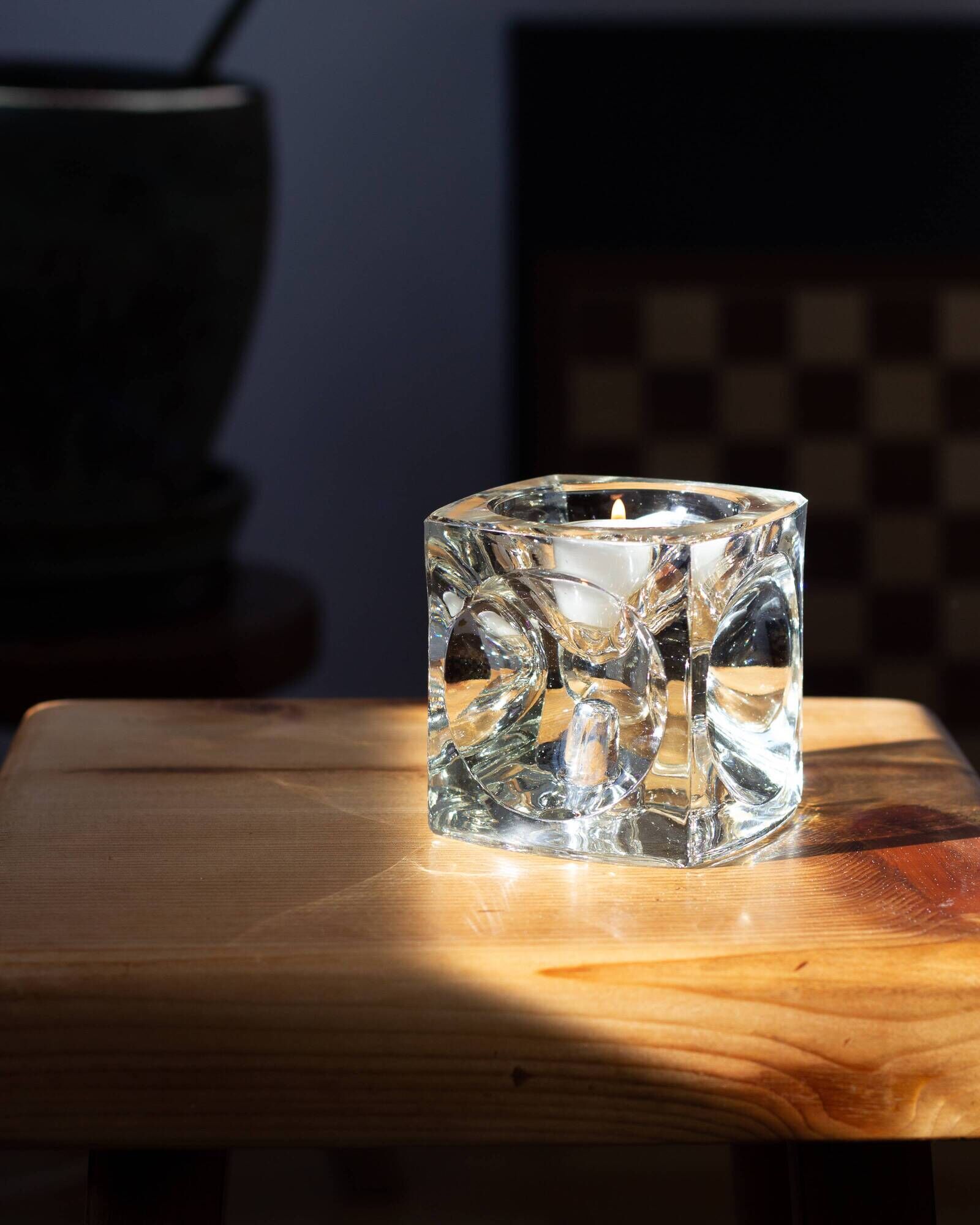 Reversible Bohemian crystal photophore - 60s or 70s