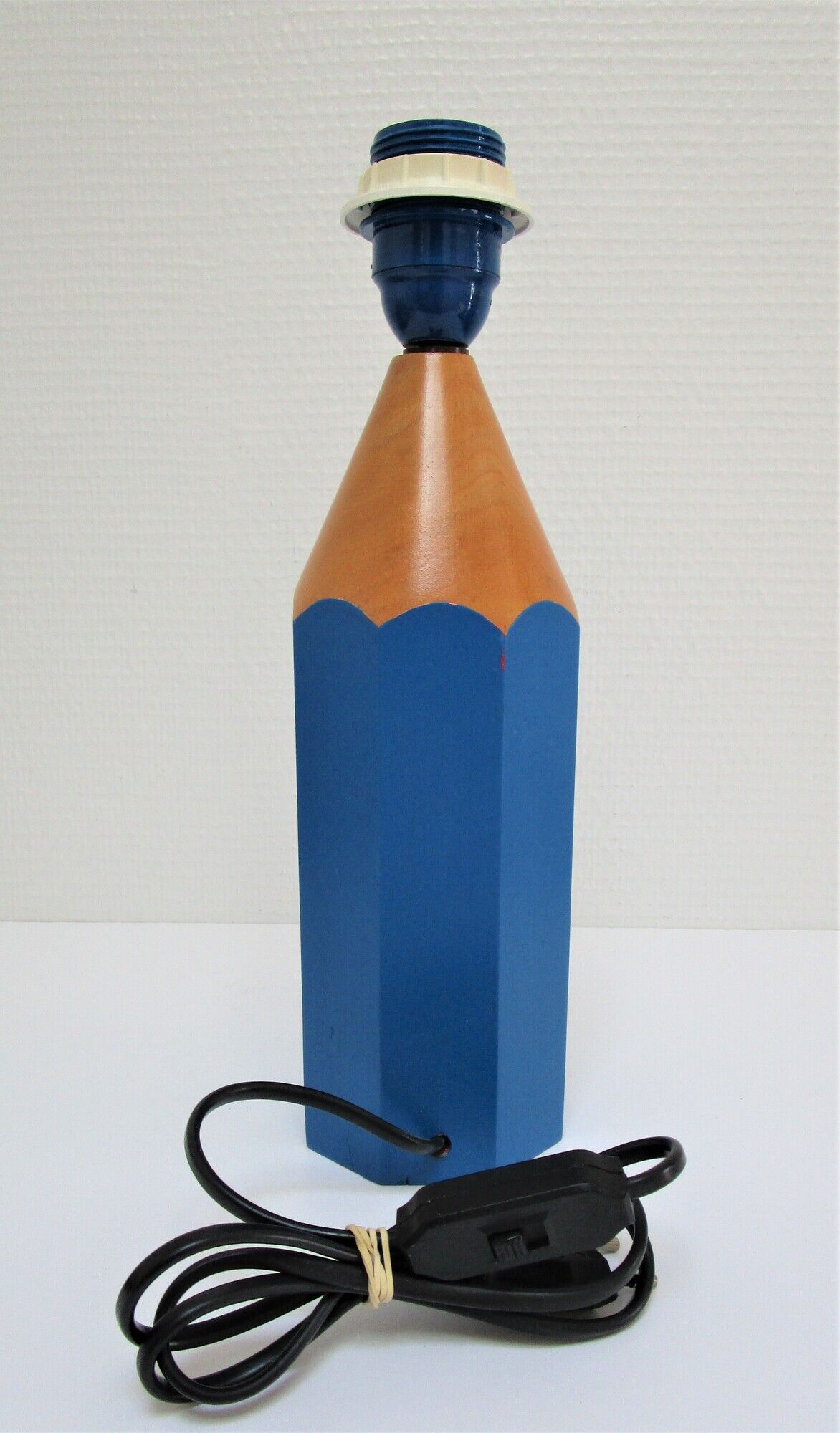 Lamp foot pencil solid wood vintage blue 80s