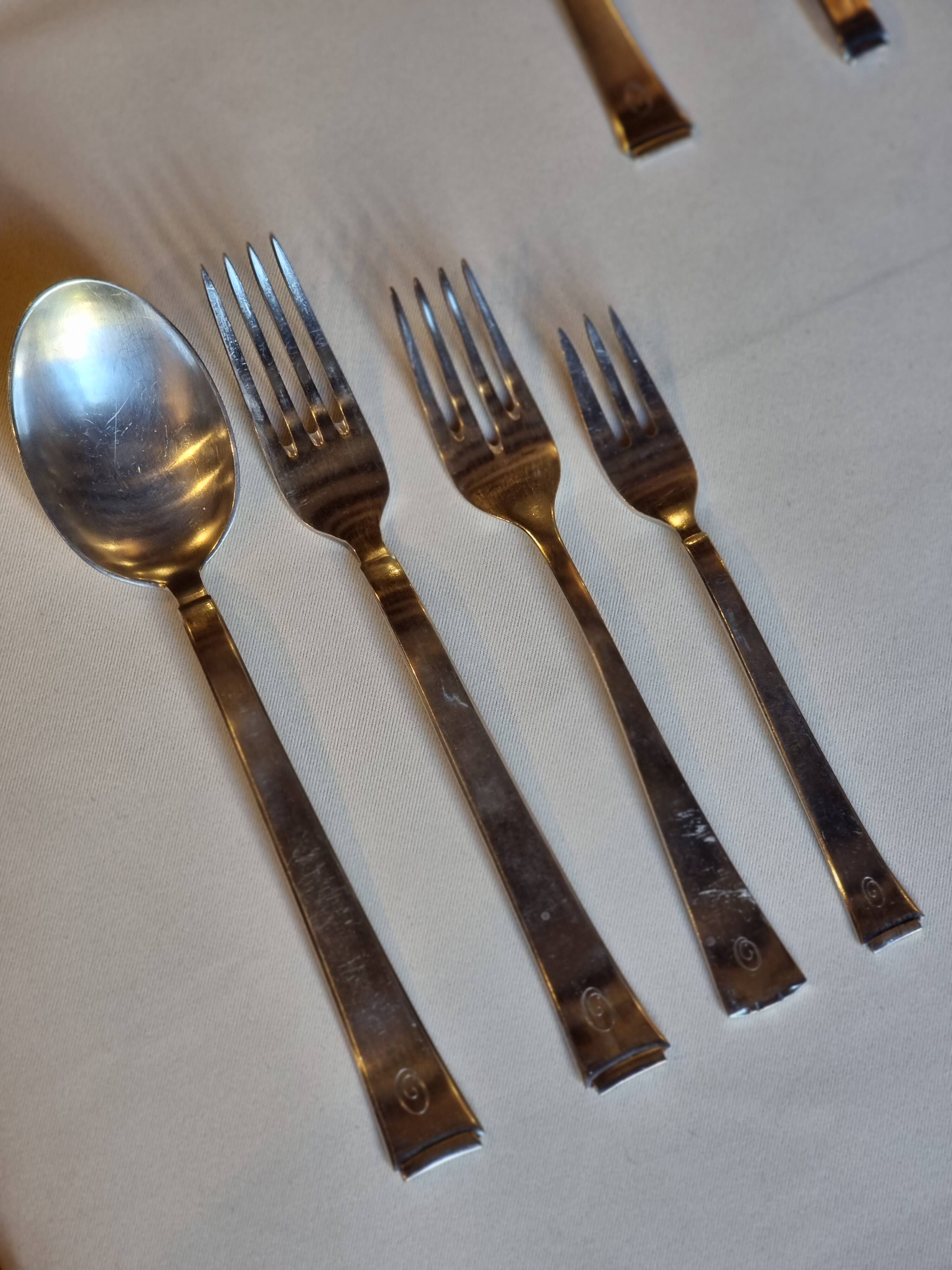 Scandinavian art deco housewife 1920 in monogrammed silver metal "O"