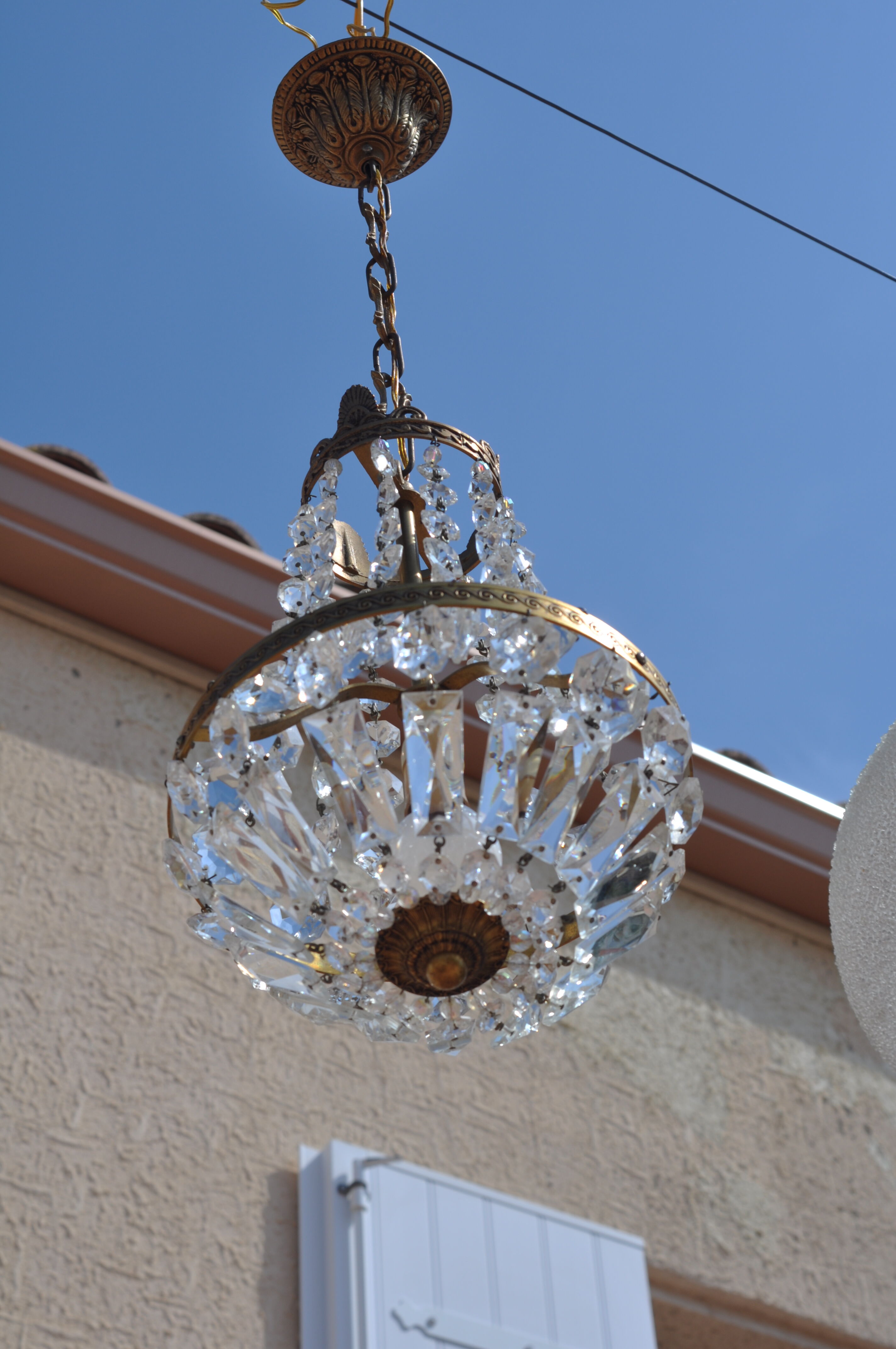 Bronze montgolfiere chandelier with tassels