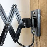 Applique murale industrielle noire à ciseaux, années 1950