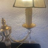 Set of 2 crystal lamps with mother-of-pearl shades