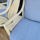 Pair of white rattan armchairs