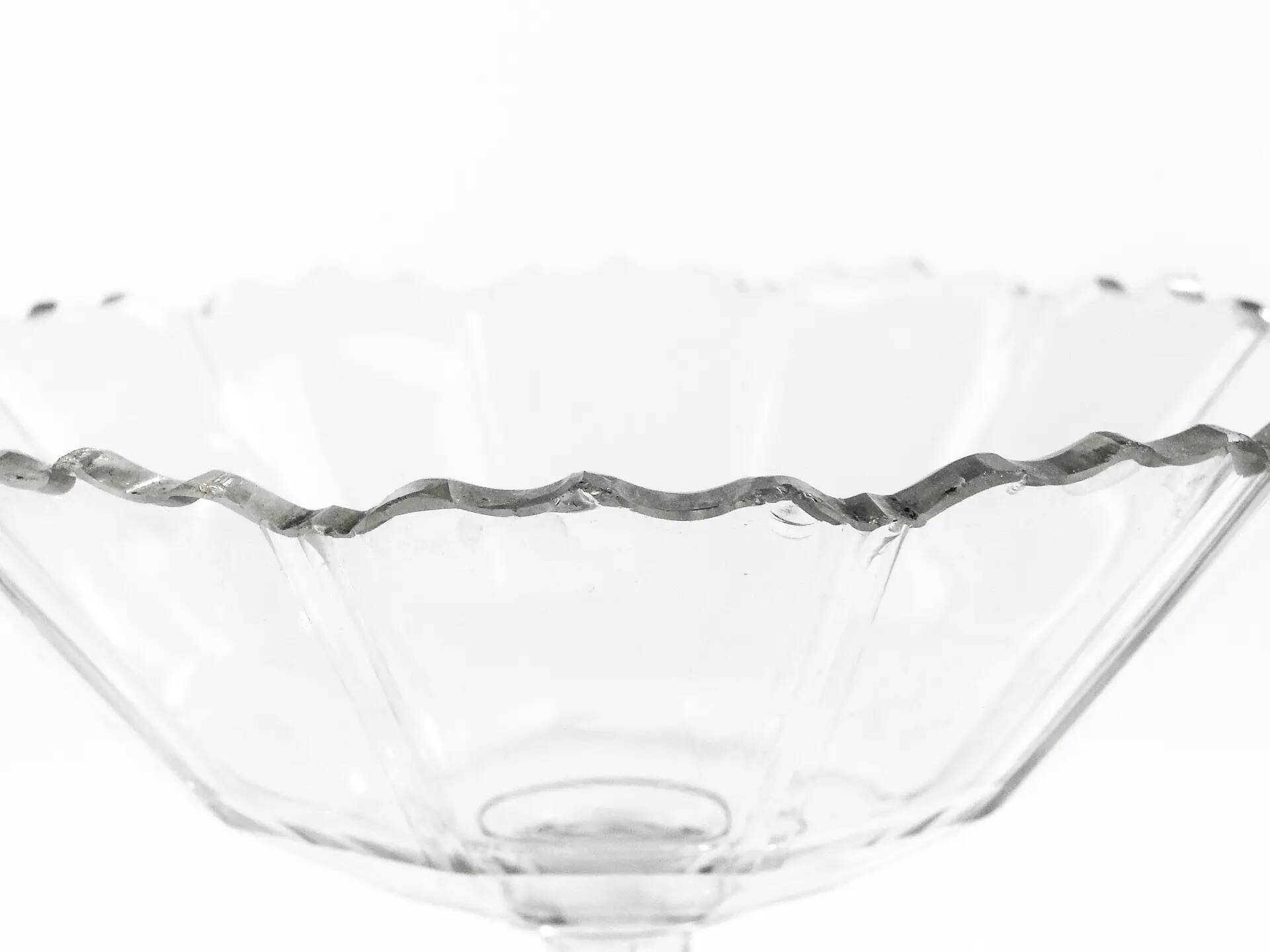 Biedermeier fruit bowl, transparent crystal, Czechia, 19th century