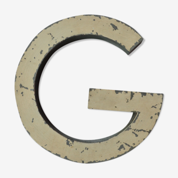 Vintage G vintage letter in zinc