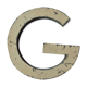 Lettre vintage  G  vintage en zinc