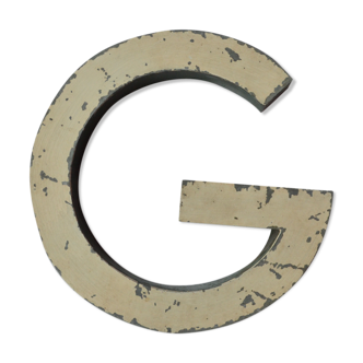 Lettre vintage  G  vintage en zinc