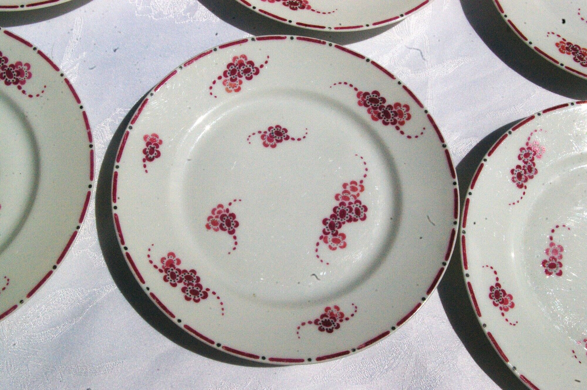 9 Dessert Plates in Limoges Art Deco Porcelain Lise de Goupy