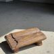 Small stool, footrest in organic blond teak monoxyle wabi-sabi L22