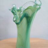 Vase en verre de Murano vert, Italie