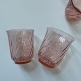 5 verres à eau rosaline