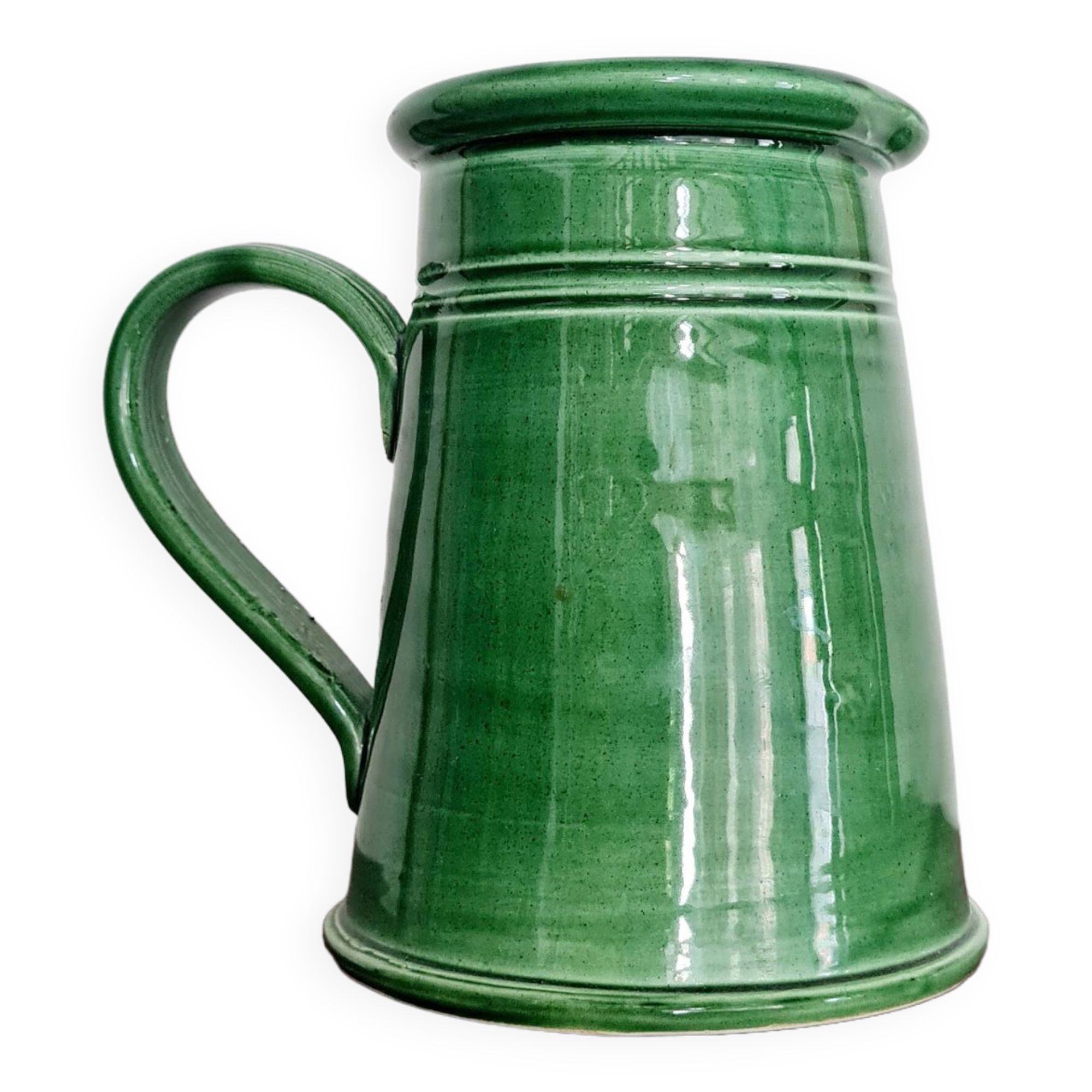 Green glazed terracotta pitcher