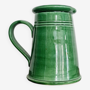 Green glazed terracotta pitcher