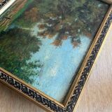 HSP painting "Treed path in the undergrowth" signed J. Manheimer 1918