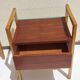Pair of bedsides wood and glass 50s