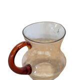 Vintage Design Water Carafe With Amber Glass, 1930/50s