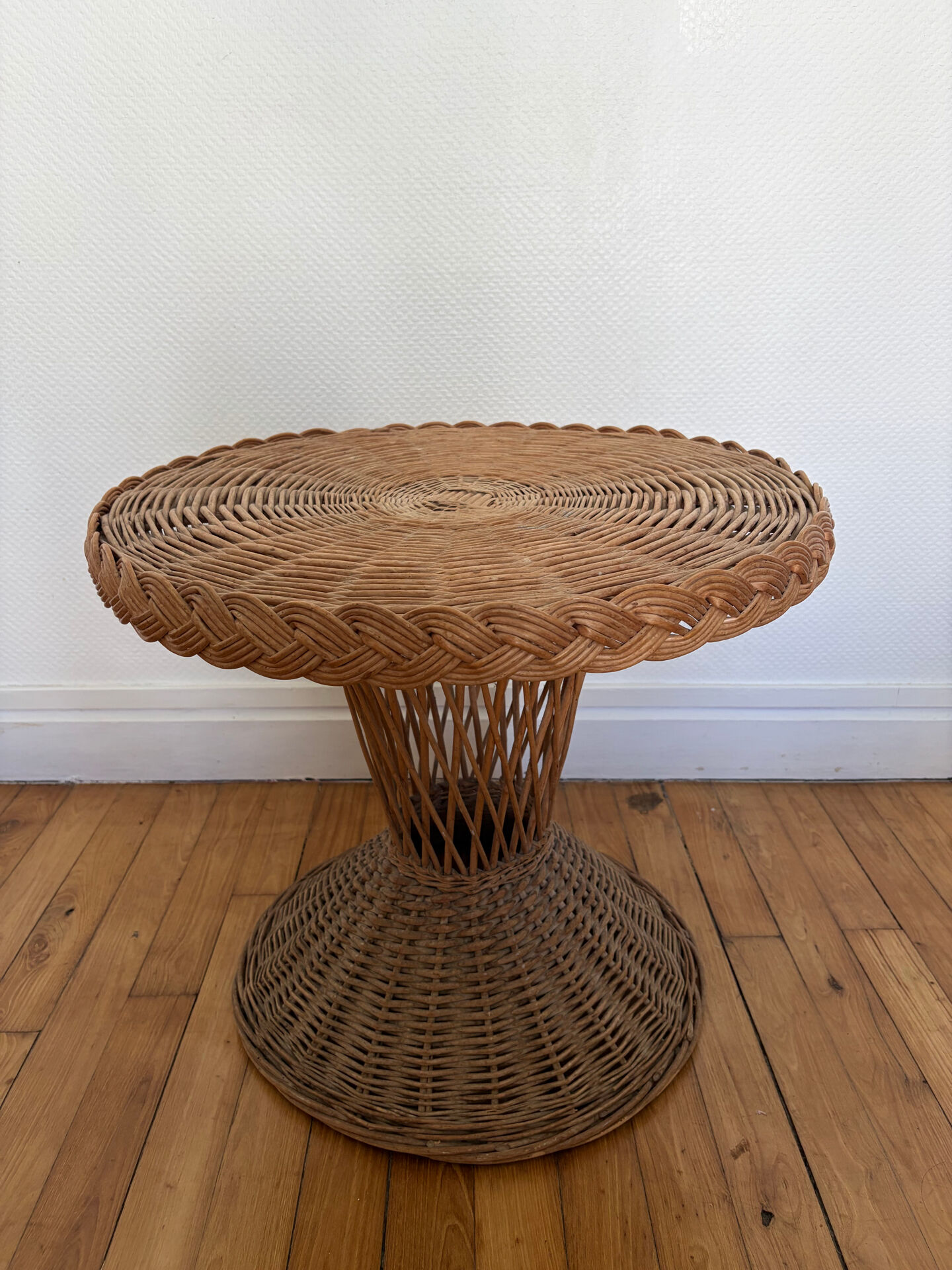Ensemble salon rotin et osier vintage