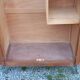 Vintage oak wardrobe with metal legs from the 1950s.