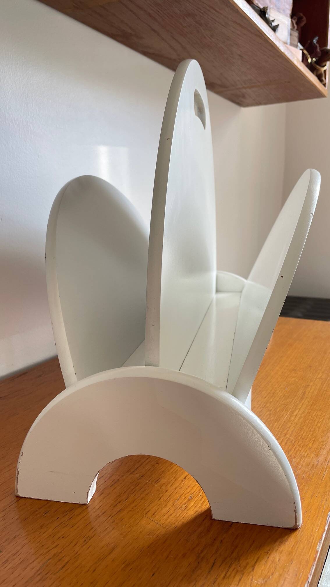 White Magazine Rack 1980s Design