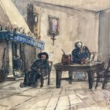 Watercolor signed 20th century school