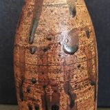 Vase en grès pyrité non signé céramique XXème
