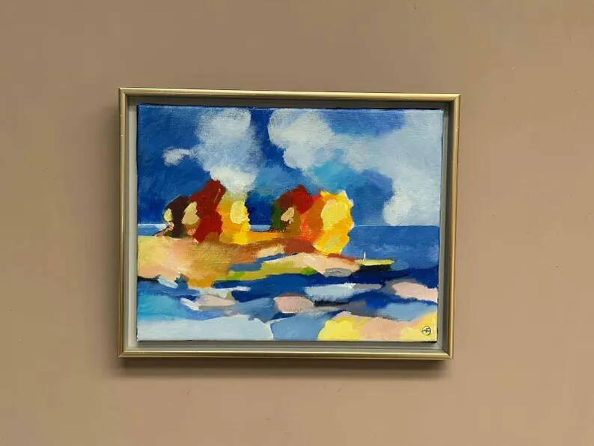 Original Swedish Oil on Canvas – “The Wandering Poet” by Anita Fröding – Signed – Vintage and Framed – 39 × 31 cm (15.4" × 12.2")
