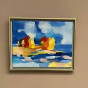 Original Swedish Oil on Canvas – “The Wandering Poet” by Anita Fröding – Signed – Vintage and Framed – 39 × 31 cm (15.4" × 12.2")