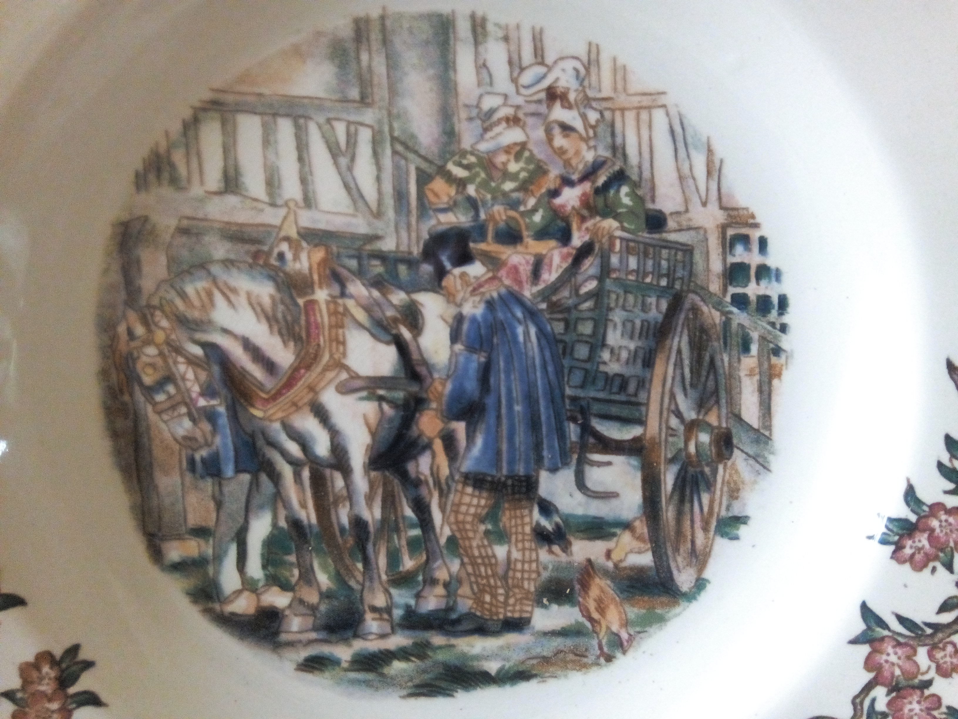 5 hollow plates faience sarreguemines ma normandie