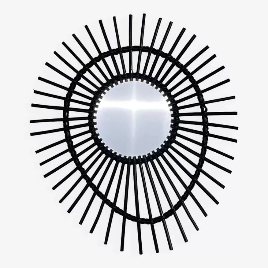 Rattan sun mirror