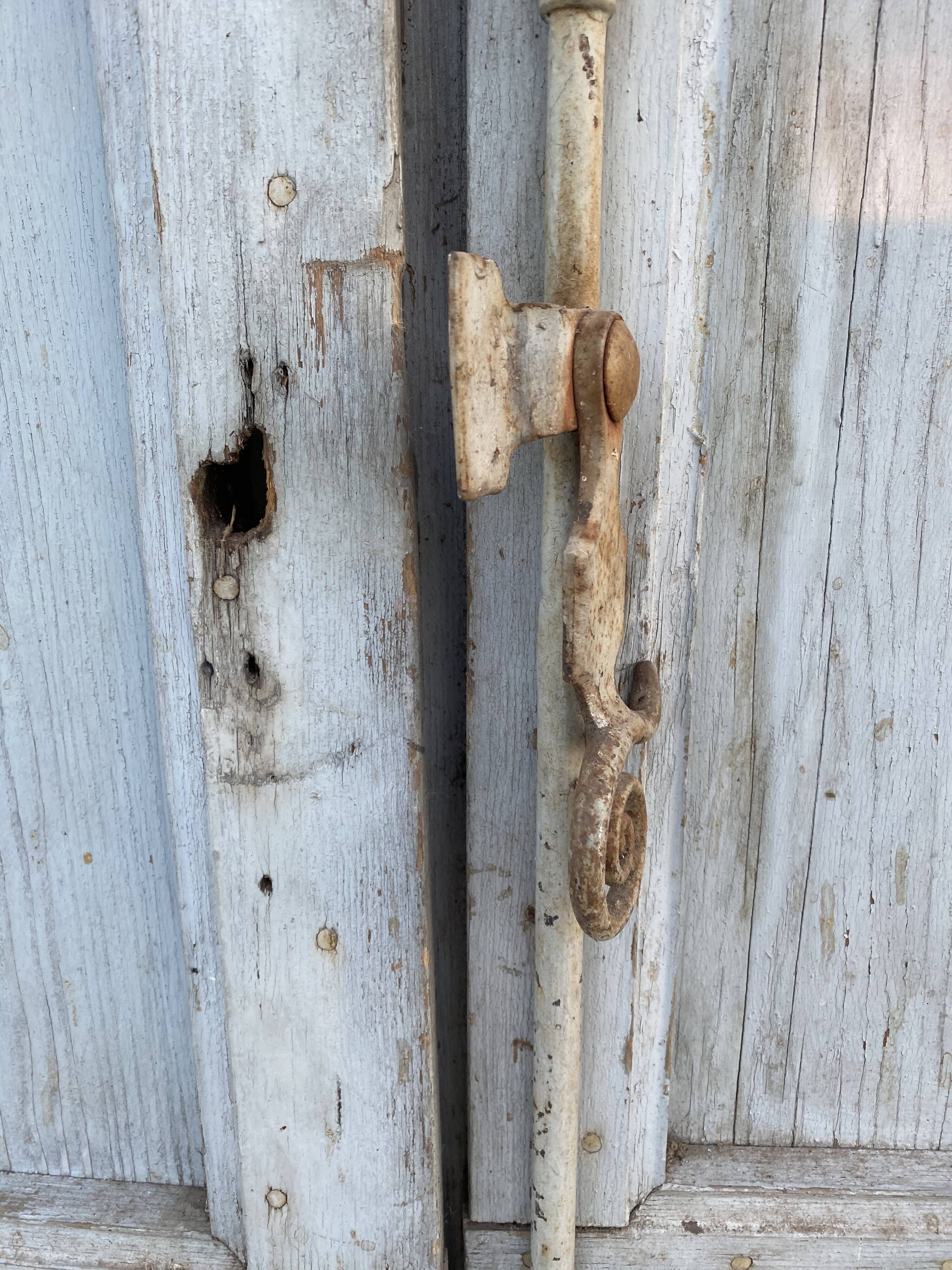 Pair of patinated wood shutters 19th