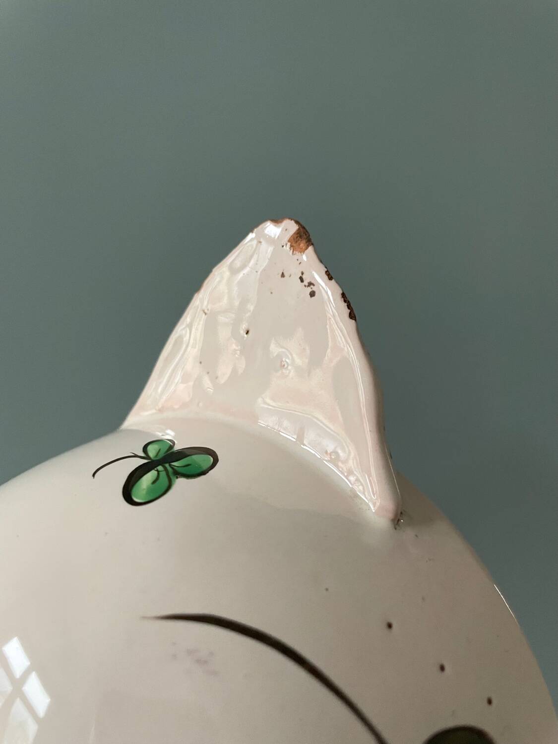 Old 19th century eared bowl, Eastern earthenware