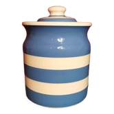 Pot de cuisine rayures bleu