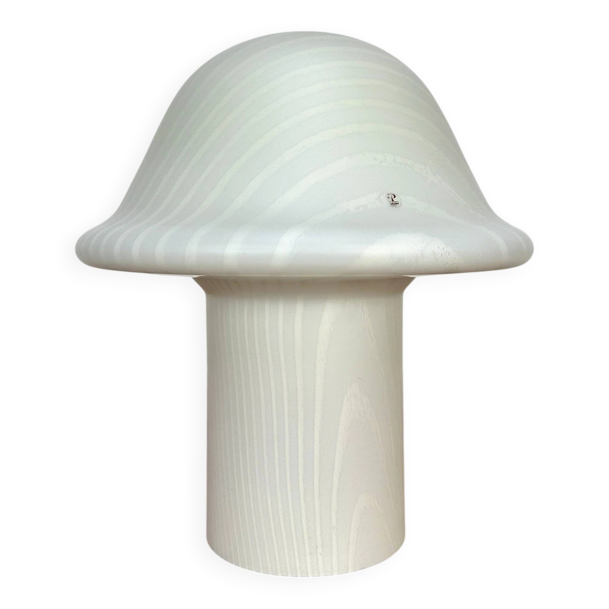 1970s Vintage Zebra Mushroom Glass Table Lamp by Peill & Putzler