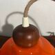 Suspension vintage orange verre opalin