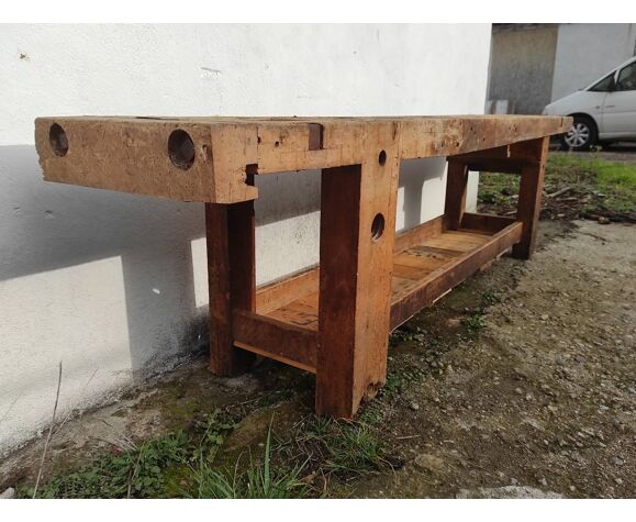 Old and rustic workbench of 2m50 long | Selency