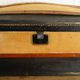 Old-curved wooden trunk - burlap