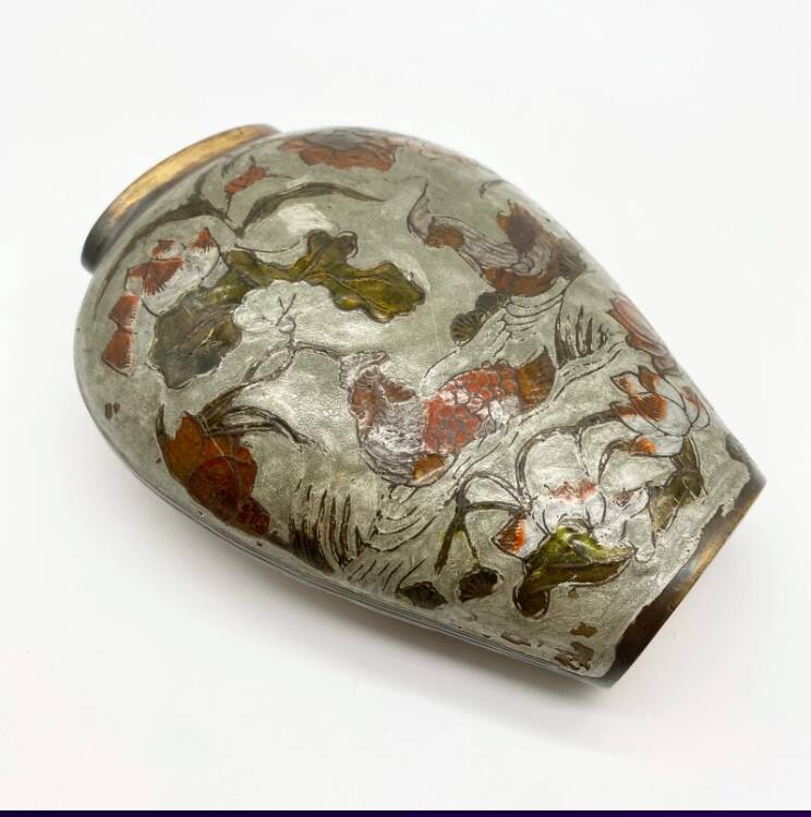 Vase « Meiji » laiton cloisonné, 1900s