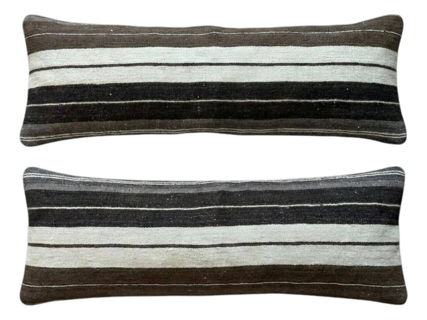 Set of 2 vintage kilim cushion covers 41x119 cm