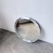 Miroir hexagonal métal brossé 1970