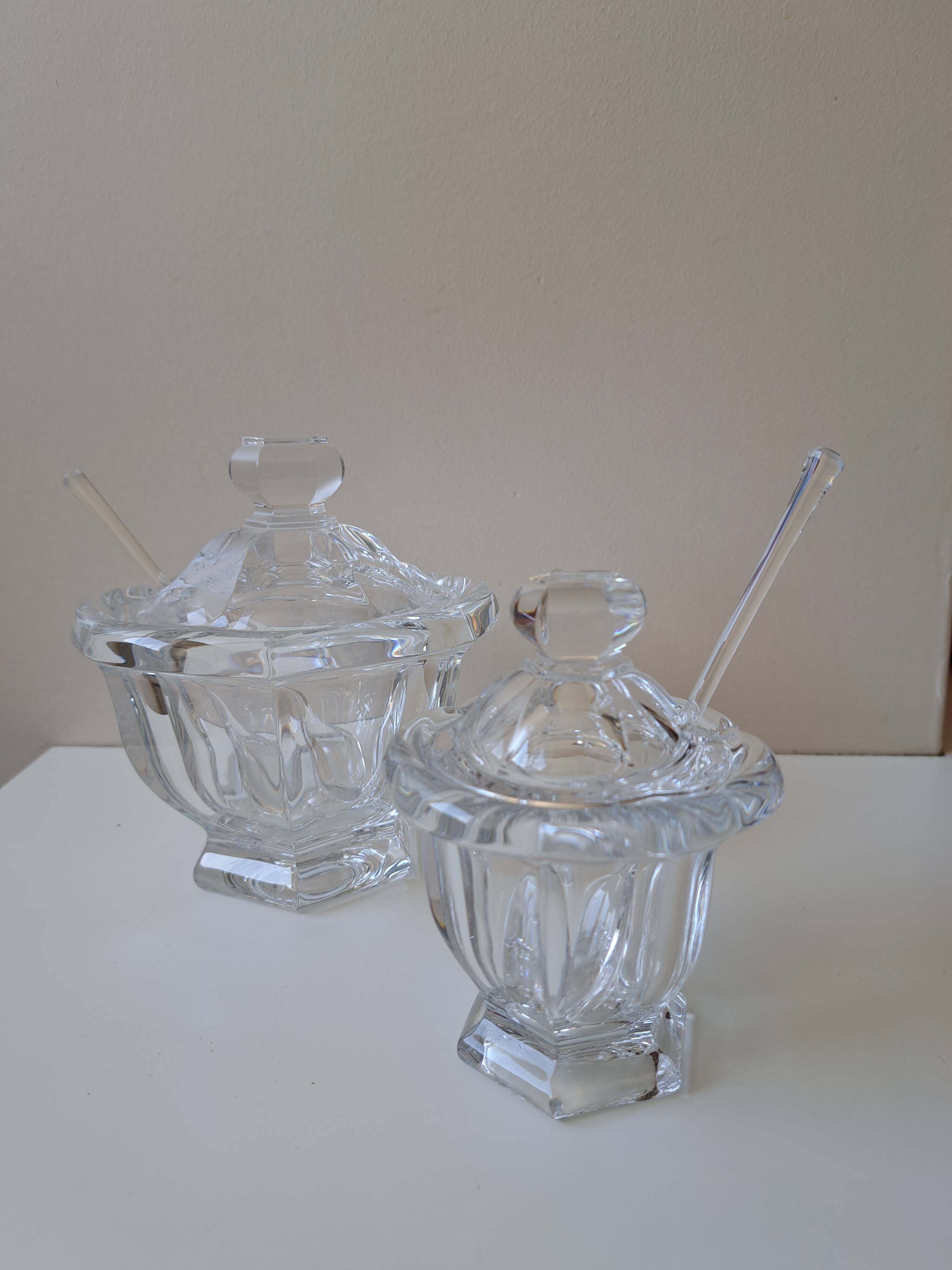 Set of a Harcourt Baccarat mustard and sugar bowl