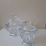Set of a Harcourt Baccarat mustard and sugar bowl