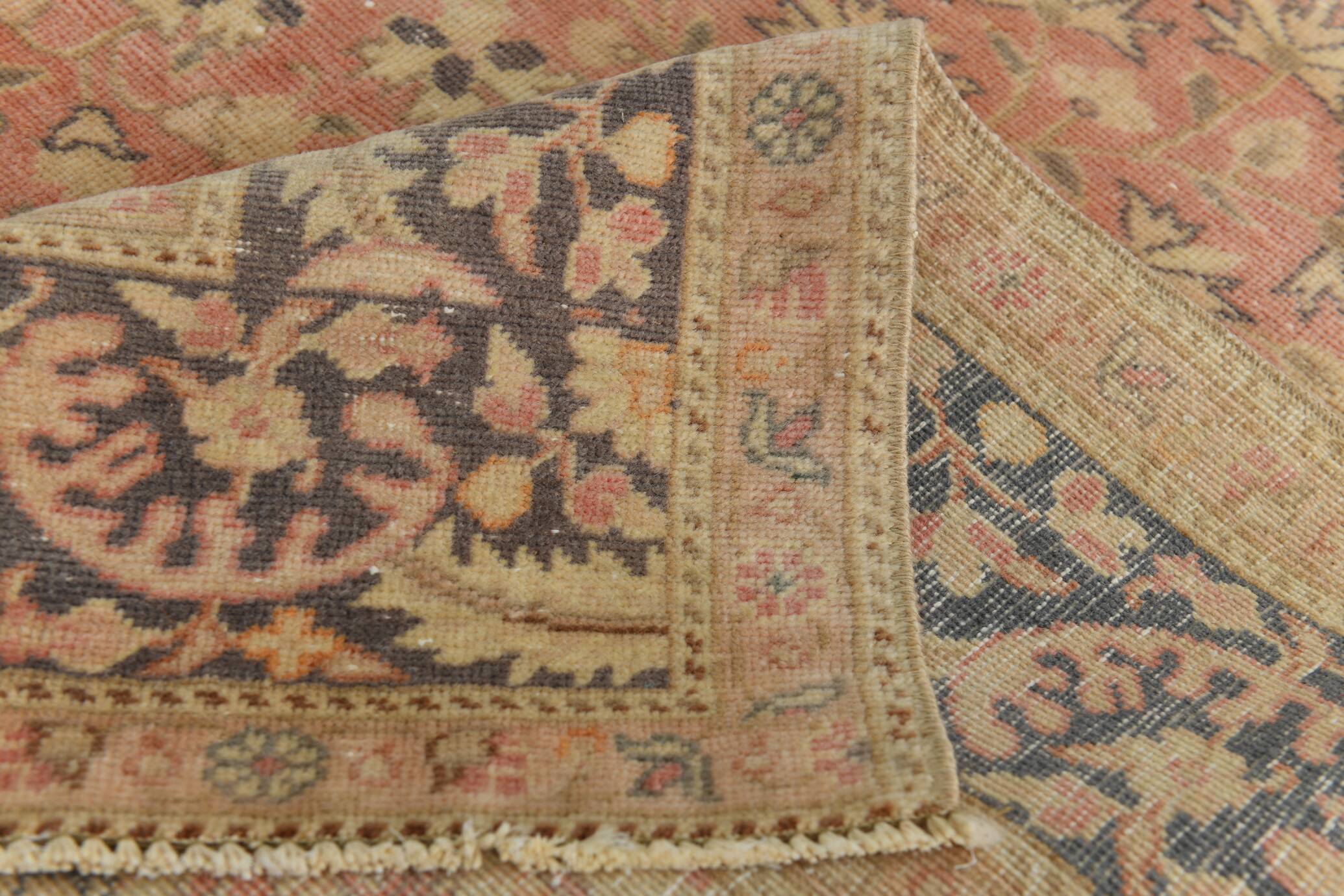 Vintage Pale Red & Pink Persian Rug, 144x216Cm