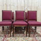 Suite de 6 chaises de style Louis XVI dossier carré