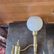 White opaline brass corner wall light