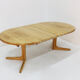 Vintage Danish round extendable dining table solid oak 1960s