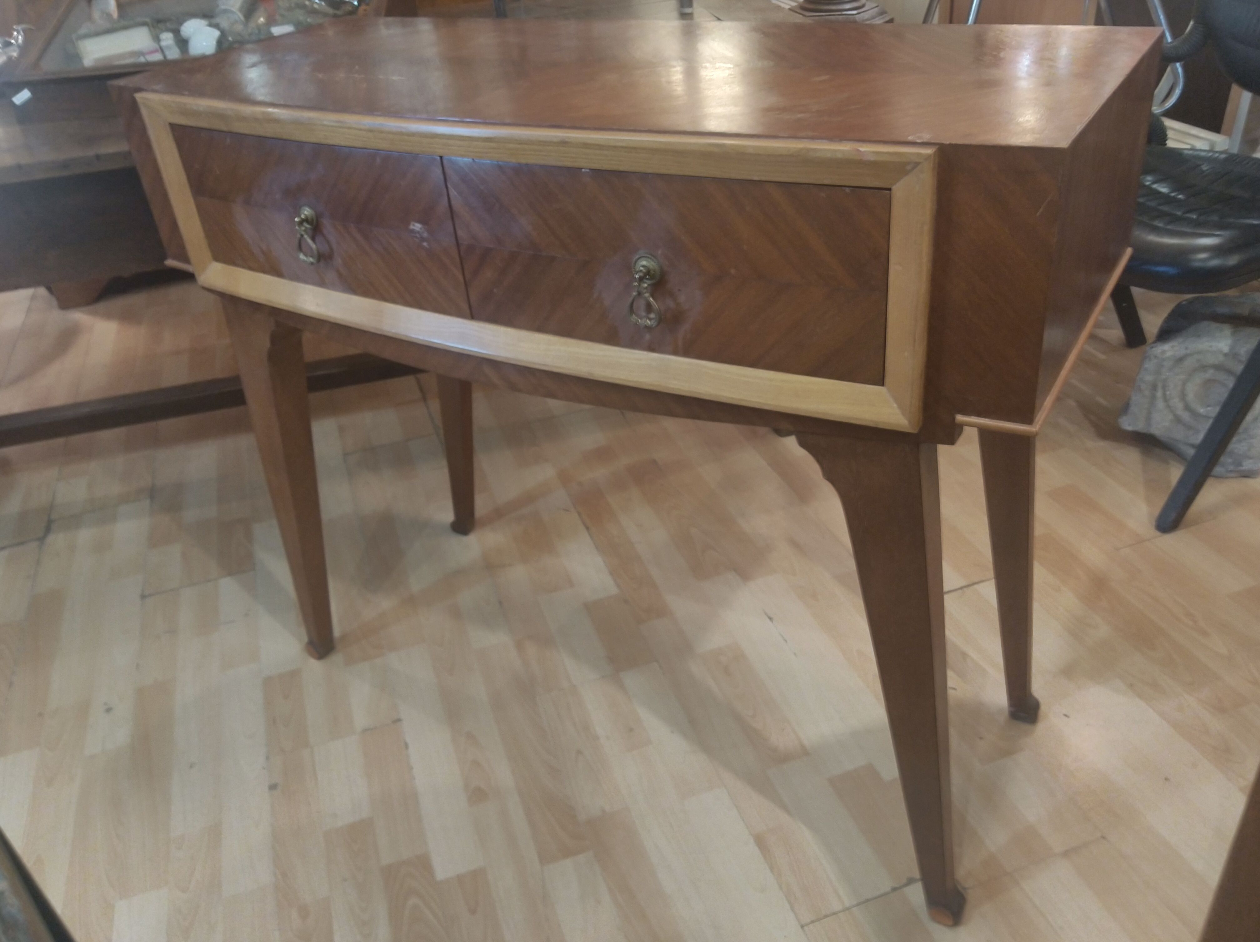 Console in mahogany and ash, circa 1950/60