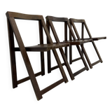Set of 3  wooden folding chairs, 1960’s