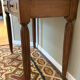 Art Deco console in walnut and marble.